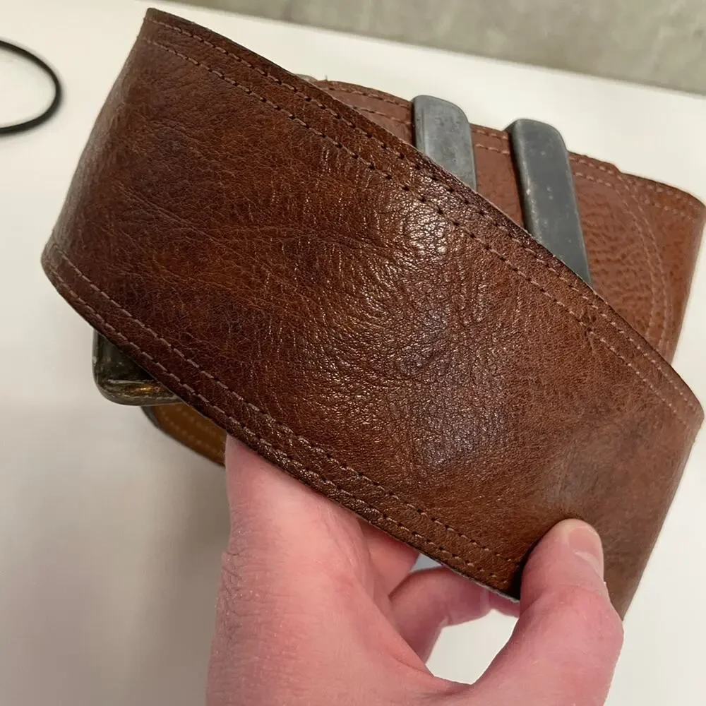 Vintage Comme Des Faus Brown Leather Belt‎
